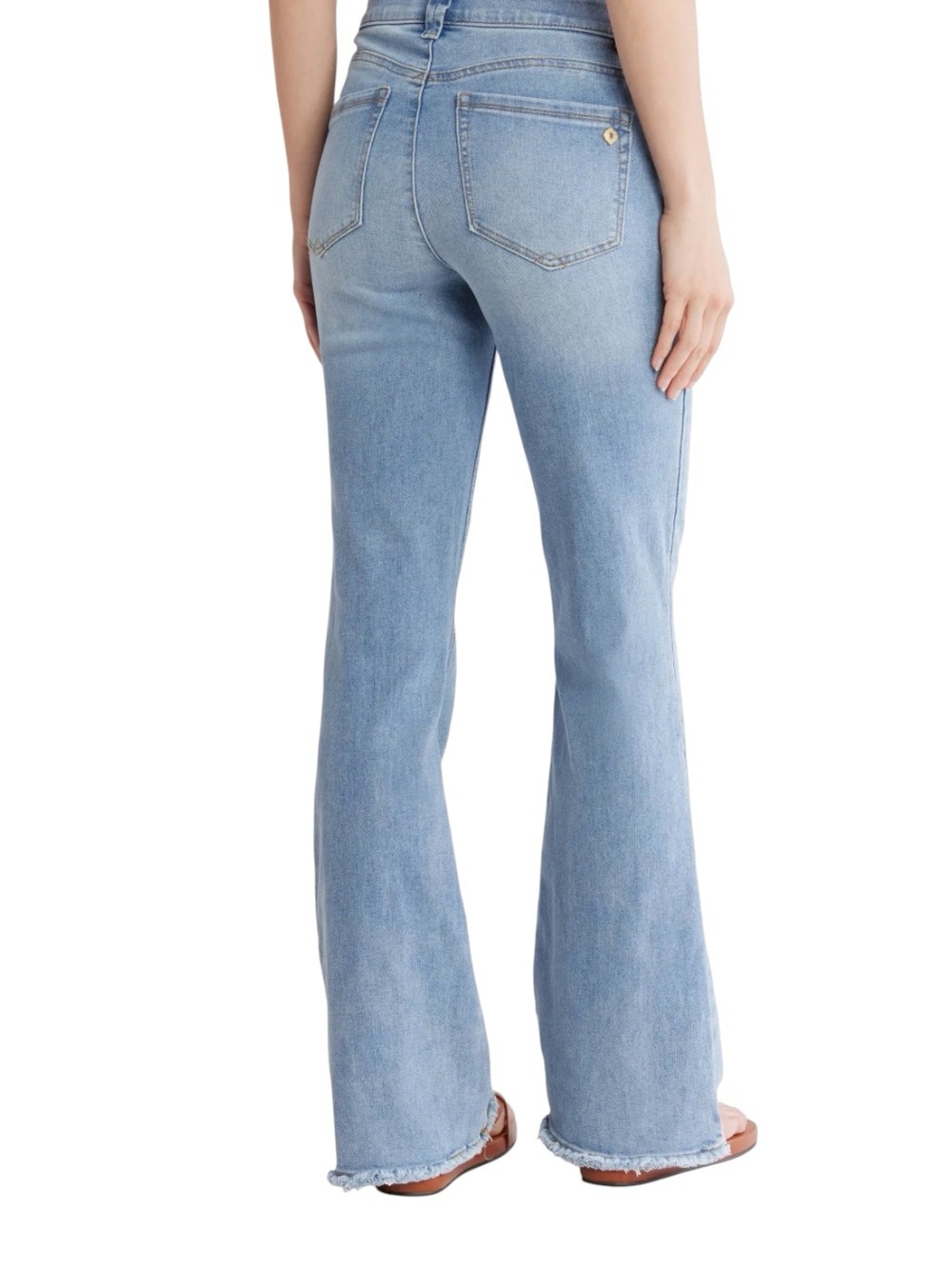 Democracy AB Solutions Light Blue High-Rise Raw Hem Flare Jeans Size 10